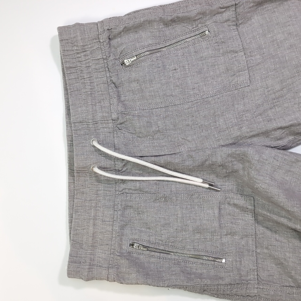 Athleta Cargo Linen Wide Leg Pant Grey - Picture 3 of 4